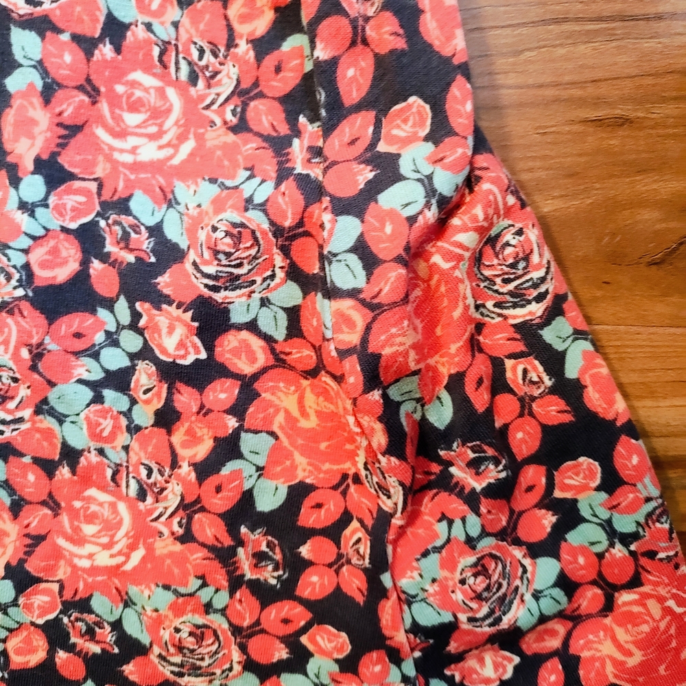 LuLaRoe 2XL Carly Orange and Pink A-Line High Low Dress - Picture 2 of 5